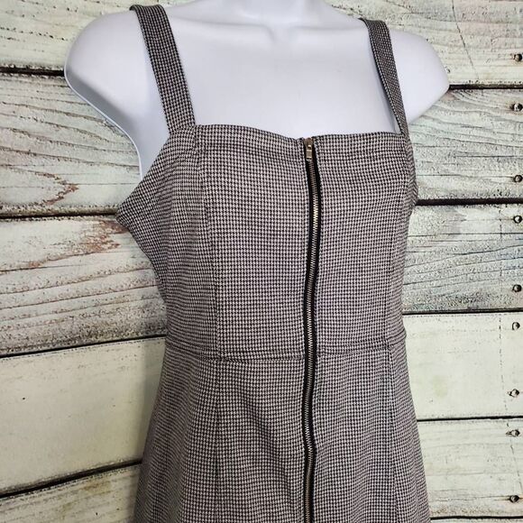 Forever 21 Plaid Zip Front Mini Dress Women’s Size M Sleeveless Bodycon - Picture 2 of 6